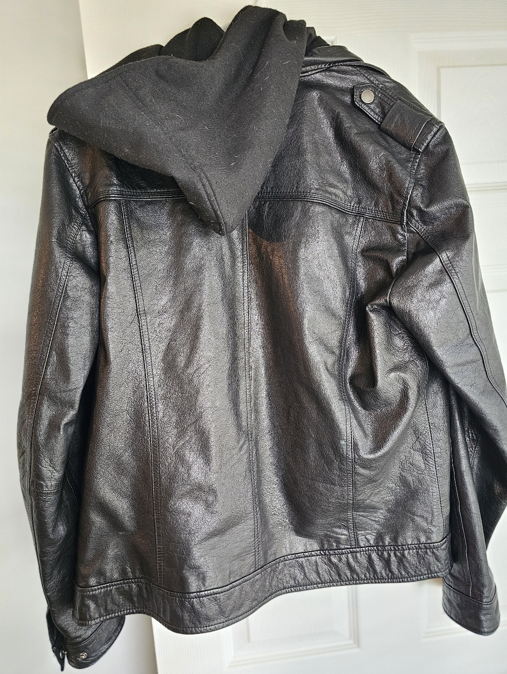 7 Diamonds Dark Leather Military Jacket - Picture 8 of 8